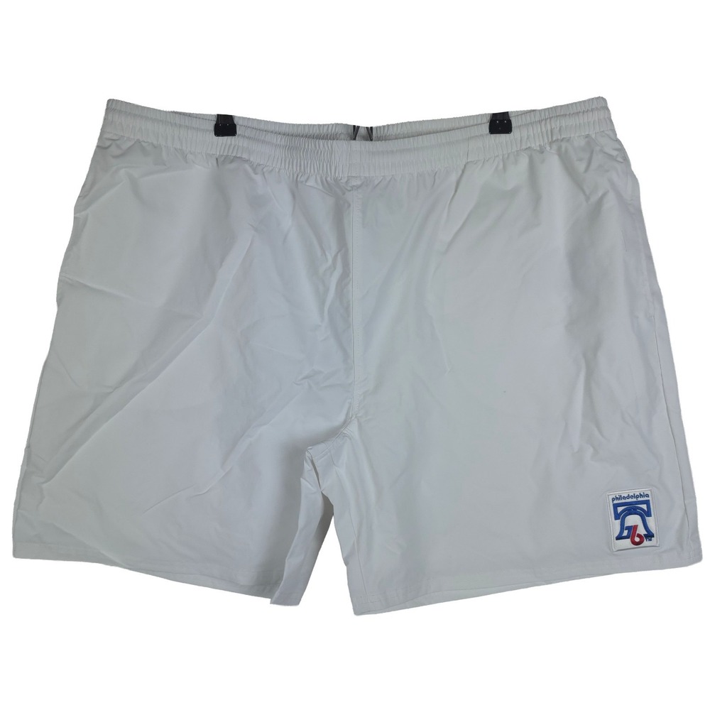 Philadelphia 76ers Mitchell & Ness NBA 2XL XXL Nylon Shorts 7" Inseam White NWT